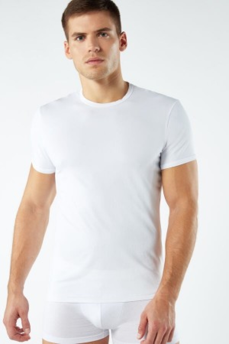 White Intimissimi Microfiber T-shirt | BCASD51153